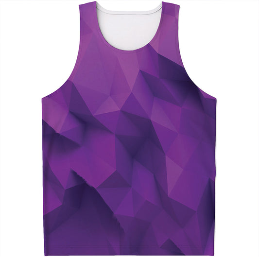 Purple Polygonal Geometric Print Men's Tank Top