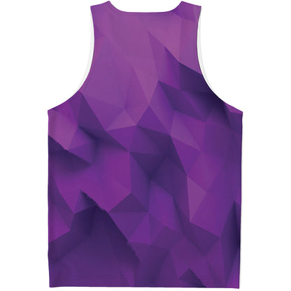 Purple Polygonal Geometric Print Men's Tank Top