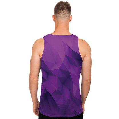 Purple Polygonal Geometric Print Men's Tank Top
