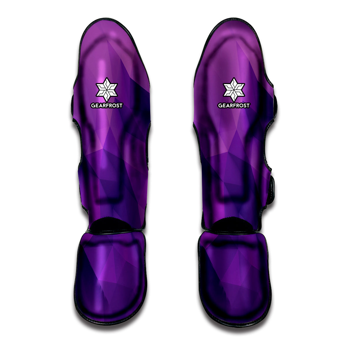 Purple Polygonal Geometric Print Muay Thai Shin Guard