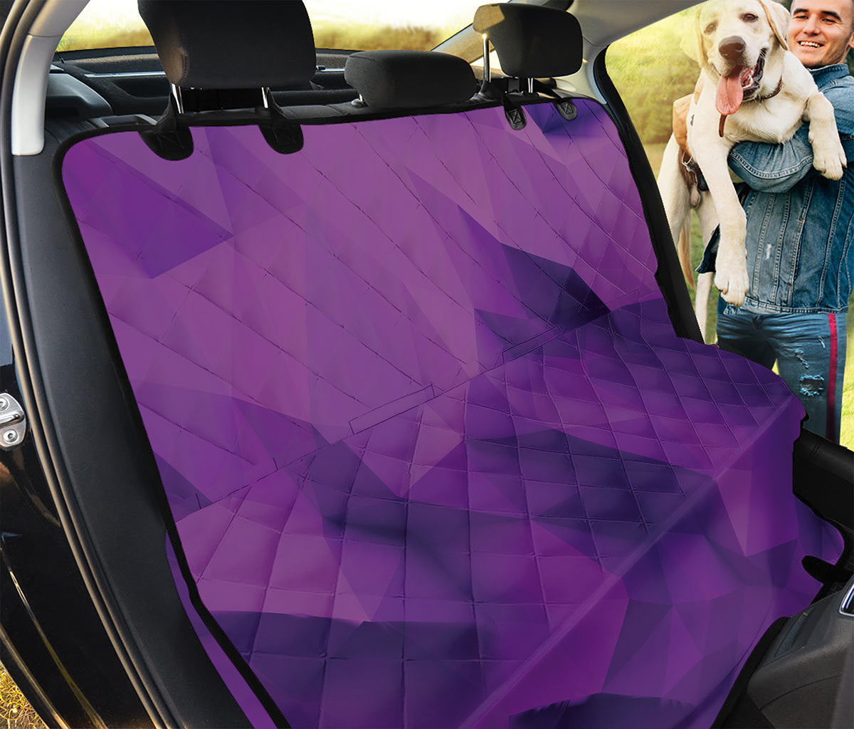 Purple Polygonal Geometric Print Pet Car Back Seat Cover