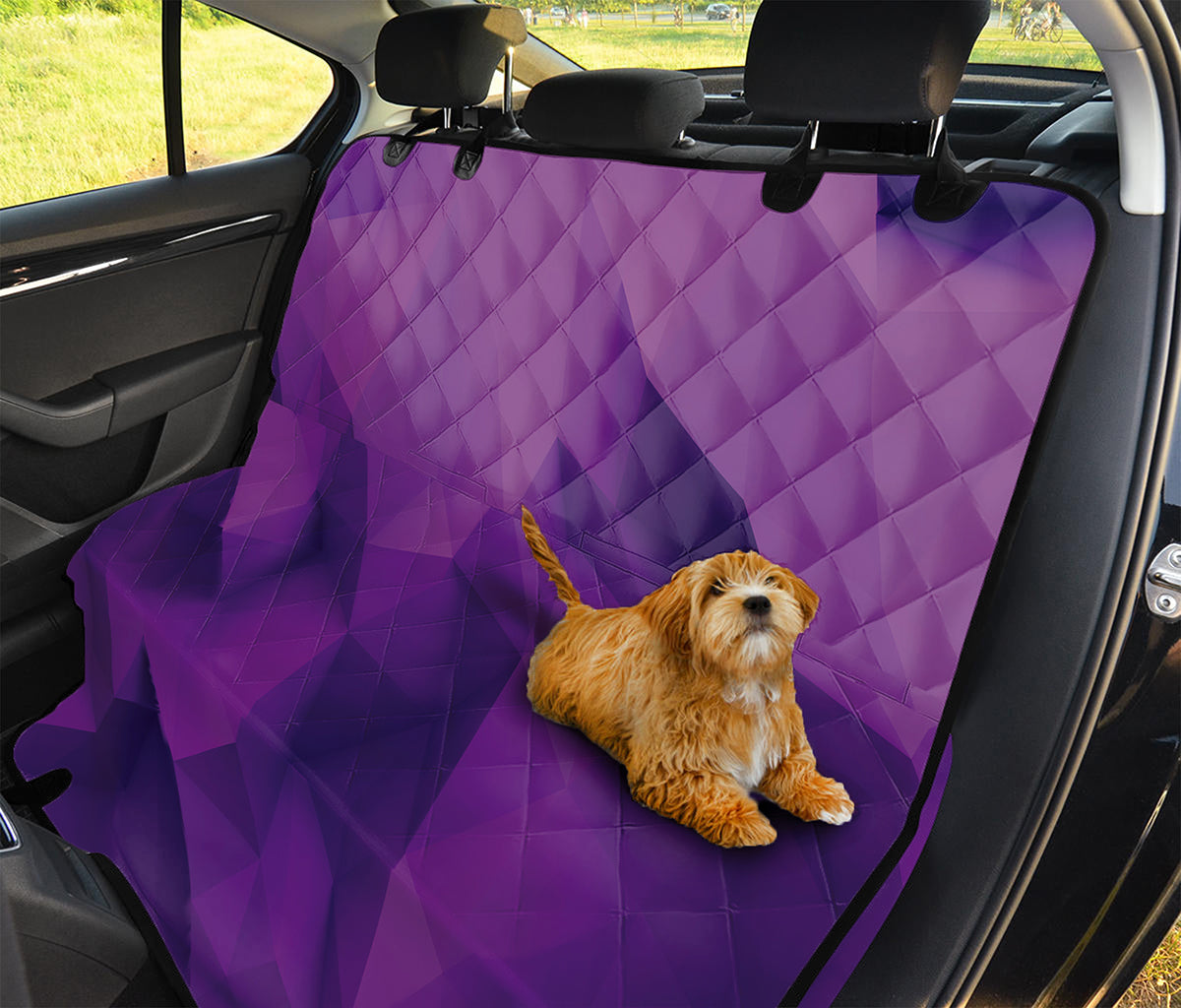 Purple Polygonal Geometric Print Pet Car Back Seat Cover