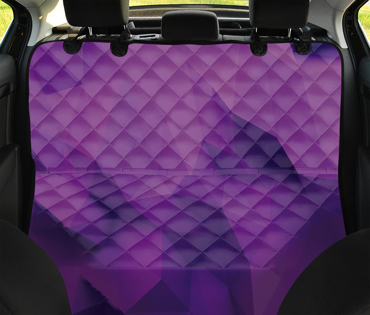 Purple Polygonal Geometric Print Pet Car Back Seat Cover
