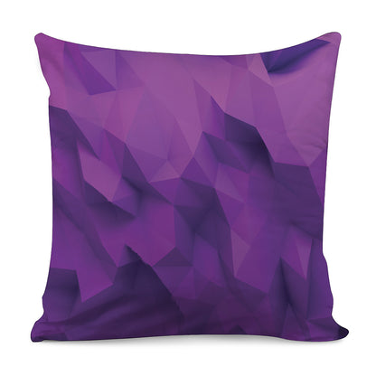 Purple Polygonal Geometric Print Pillow Cover