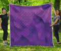 Purple Polygonal Geometric Print Quilt
