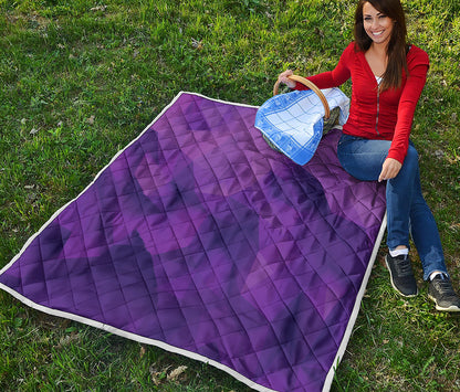 Purple Polygonal Geometric Print Quilt