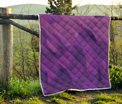 Purple Polygonal Geometric Print Quilt