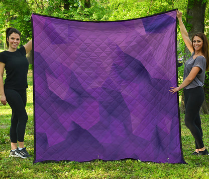 Purple Polygonal Geometric Print Quilt