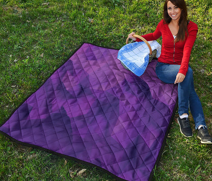 Purple Polygonal Geometric Print Quilt