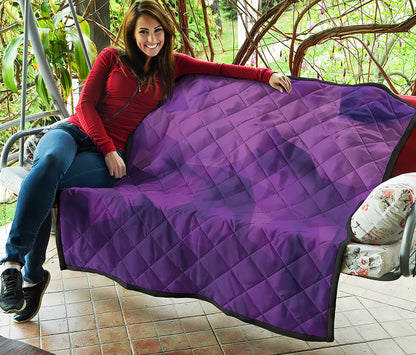 Purple Polygonal Geometric Print Quilt