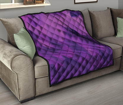 Purple Polygonal Geometric Print Quilt