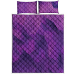 Purple Polygonal Geometric Print Quilt Bed Set