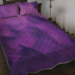 Purple Polygonal Geometric Print Quilt Bed Set