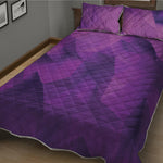 Purple Polygonal Geometric Print Quilt Bed Set