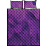 Purple Polygonal Geometric Print Quilt Bed Set