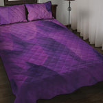 Purple Polygonal Geometric Print Quilt Bed Set