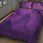Purple Polygonal Geometric Print Quilt Bed Set