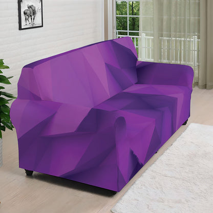 Purple Polygonal Geometric Print Sofa Cover