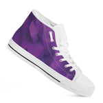 Purple Polygonal Geometric Print White High Top Shoes