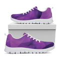 Purple Polygonal Geometric Print White Running Shoes