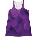 Purple Polygonal Geometric Print Women's Racerback Tank Top