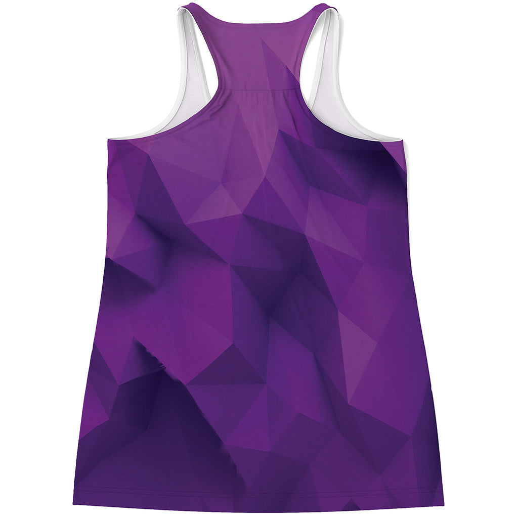 Purple Polygonal Geometric Print Women's Racerback Tank Top