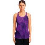 Purple Polygonal Geometric Print Women's Racerback Tank Top