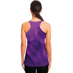 Purple Polygonal Geometric Print Women's Racerback Tank Top