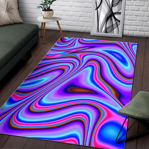 Purple Psychedelic Trippy Print Area Rug GearFrost