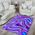 Purple Psychedelic Trippy Print Area Rug GearFrost