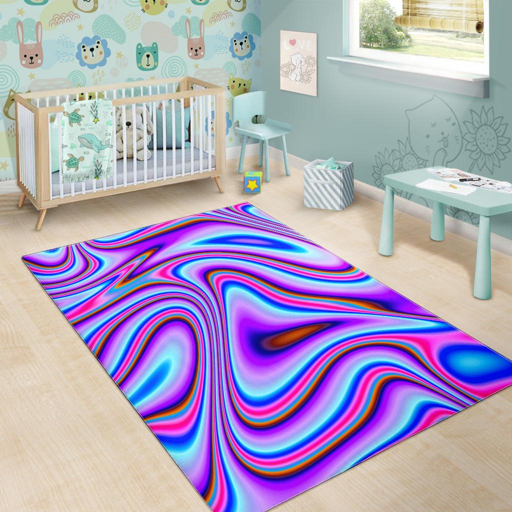 Purple Psychedelic Trippy Print Area Rug GearFrost