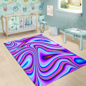 Purple Psychedelic Trippy Print Area Rug GearFrost