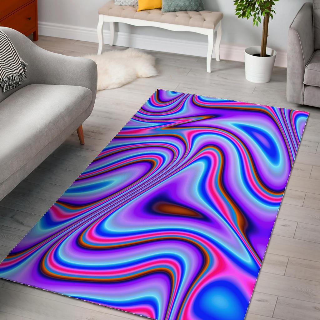 Purple Psychedelic Trippy Print Area Rug GearFrost