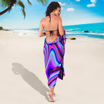 Purple Psychedelic Trippy Print Beach Sarong Wrap
