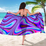Purple Psychedelic Trippy Print Beach Sarong Wrap