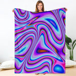 Purple Psychedelic Trippy Print Blanket