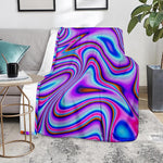 Purple Psychedelic Trippy Print Blanket