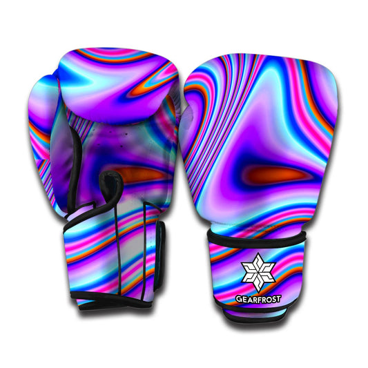Purple Psychedelic Trippy Print Boxing Gloves