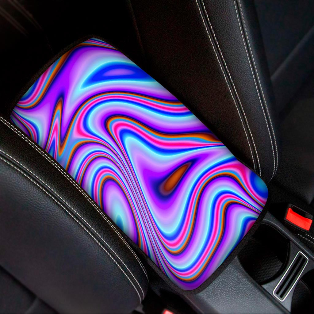 Purple Psychedelic Trippy Print Car Center Console Cover