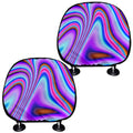 Purple Psychedelic Trippy Print Car Headrest Covers