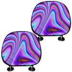 Purple Psychedelic Trippy Print Car Headrest Covers