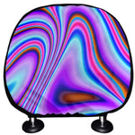 Purple Psychedelic Trippy Print Car Headrest Covers