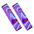 Purple Psychedelic Trippy Print Car Seat Belt Covers