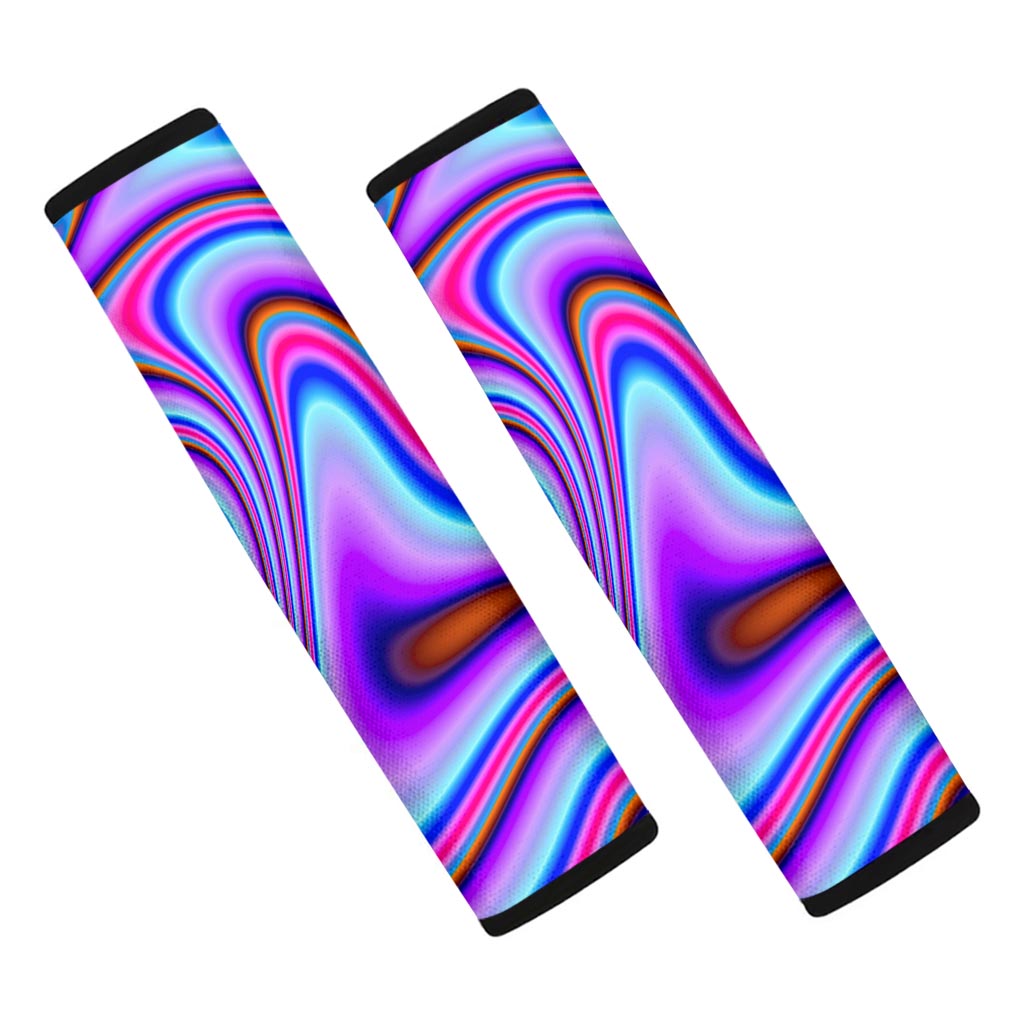 Purple Psychedelic Trippy Print Car Seat Belt Covers