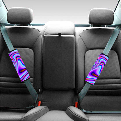 Purple Psychedelic Trippy Print Car Seat Belt Covers