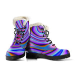 Purple Psychedelic Trippy Print Comfy Boots GearFrost