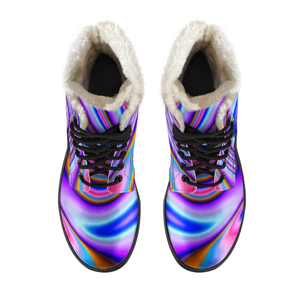 Purple Psychedelic Trippy Print Comfy Boots GearFrost