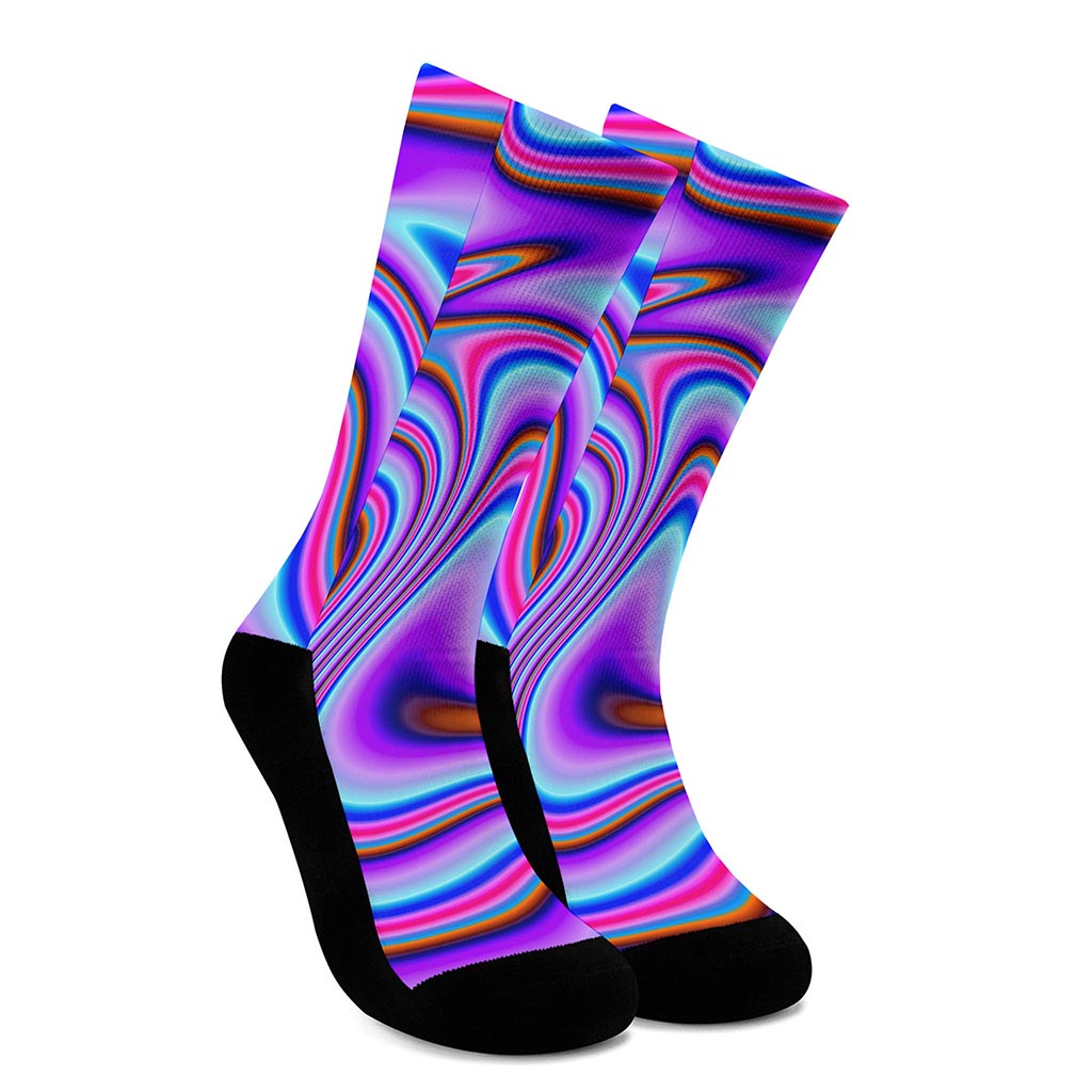 Purple Psychedelic Trippy Print Crew Socks