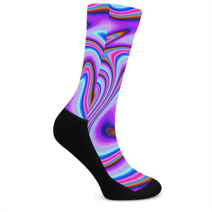 Purple Psychedelic Trippy Print Crew Socks