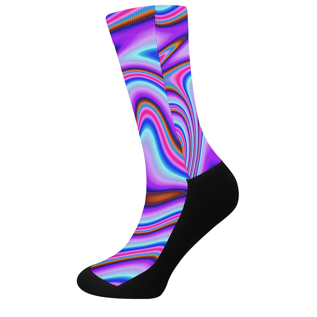 Purple Psychedelic Trippy Print Crew Socks